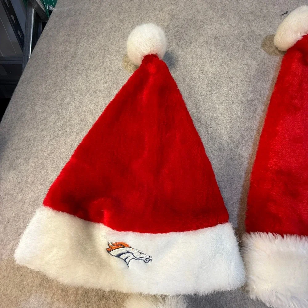 Santa Hat Lot of 6 Denver Broncos Elf Leopard Beard‎
